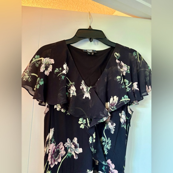 PAIGE Palisades silk multi-floral flutter dress, size XS. - Picture 6 of 14